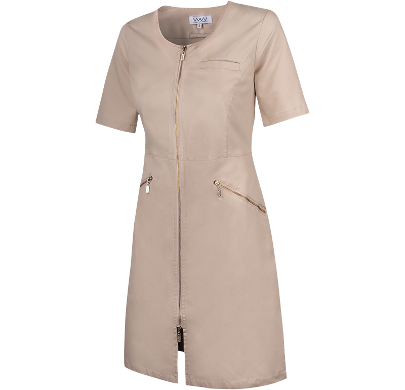 Vårdklänning Zip Dress Short Sleeve dusty pink.