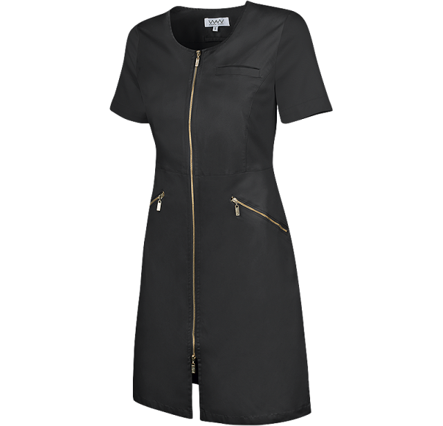 Zip Dress Short Sleeve Black 2