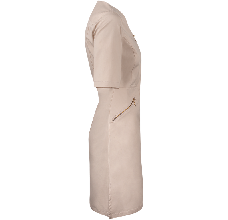 Vårdklänning Zip Dress Half Sleeve dusty pink höger.