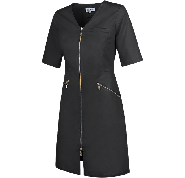 Vårdklänning Zip Dress Half Sleeve svart.