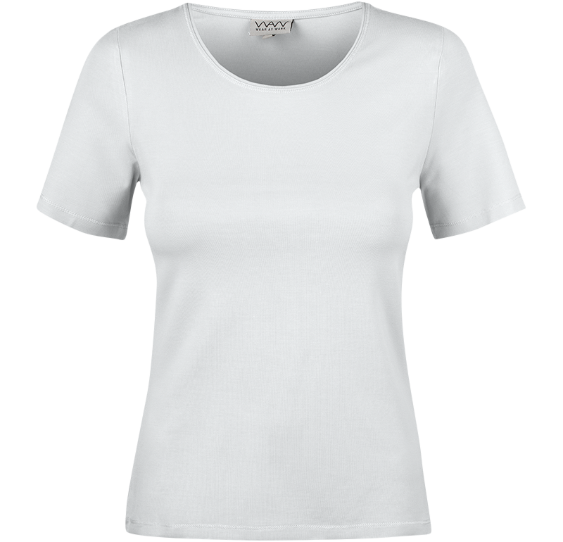 T-shirt Ladies Soft Short Sleeve vit framifrån.